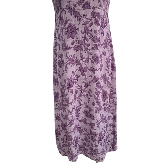 Karin Stevens Petites Purple Floral Maxi Dress Sleeveless Retro Cottagecore 10P - Picture 9 of 10